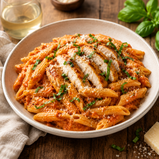 High Protein Chicken Vodka Pasta Recipe (104g Protein)