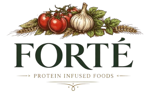 Logo for forte protein pasta sauce for high protein food