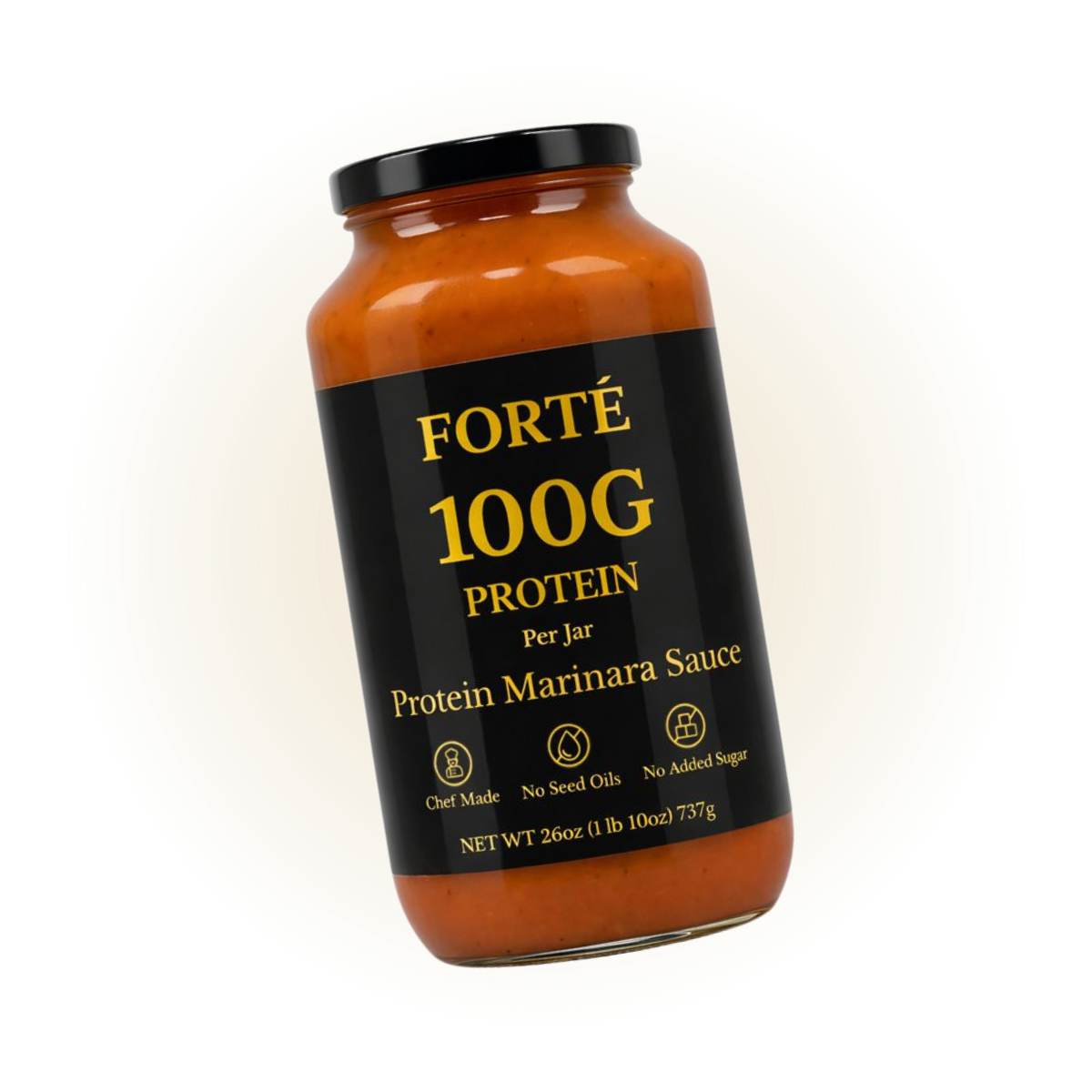 Protein pasta sauce with extra protein called Forte protein marinara